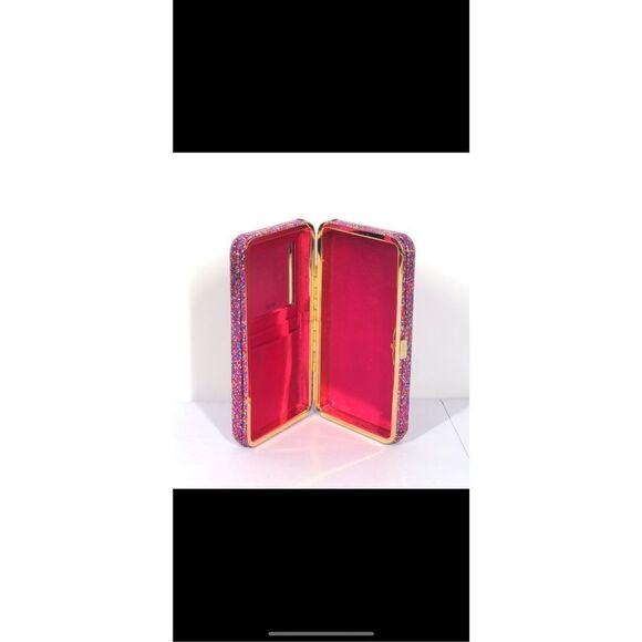 Tarte Life of the Party Sparkling Pink Glitter Rainbow Hard Shell Clutch ONLY LE - Picture 5 of 5